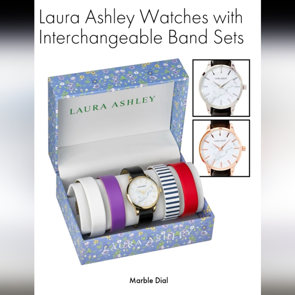 Laura Ashley Watch Set with Interchangeable Bands